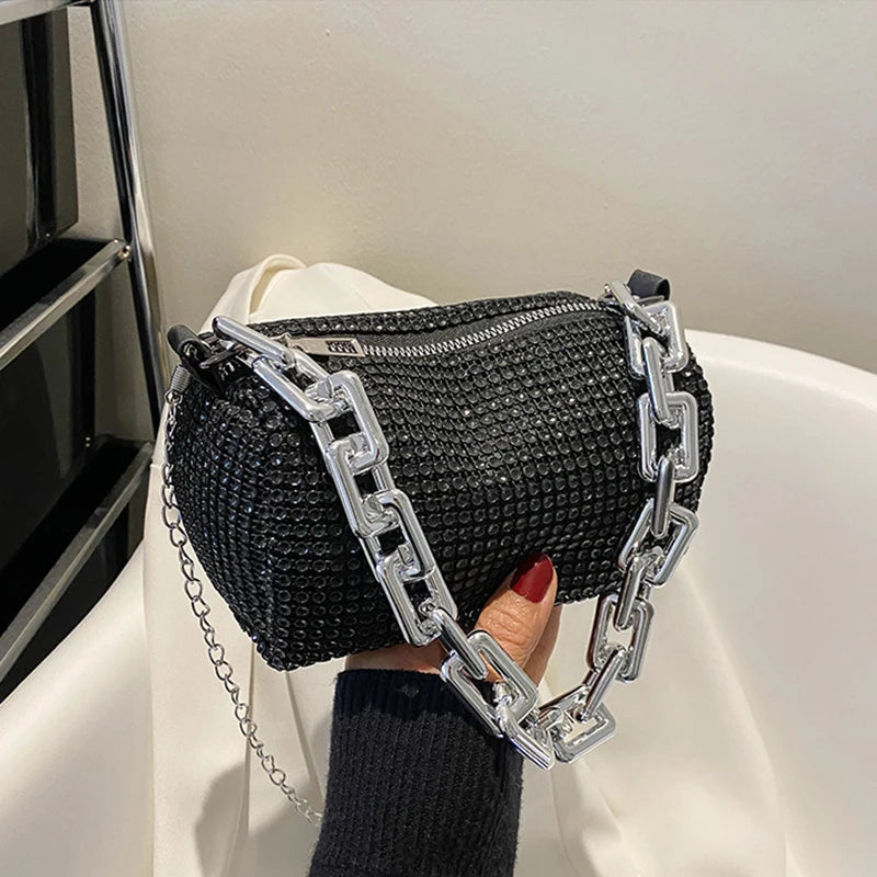 Women's bag 2024 New Rhinestones Handbags  for Women Bags Diamonds Shoulder Bag Purse Ladies Female Crossbody Bag Shining Bag