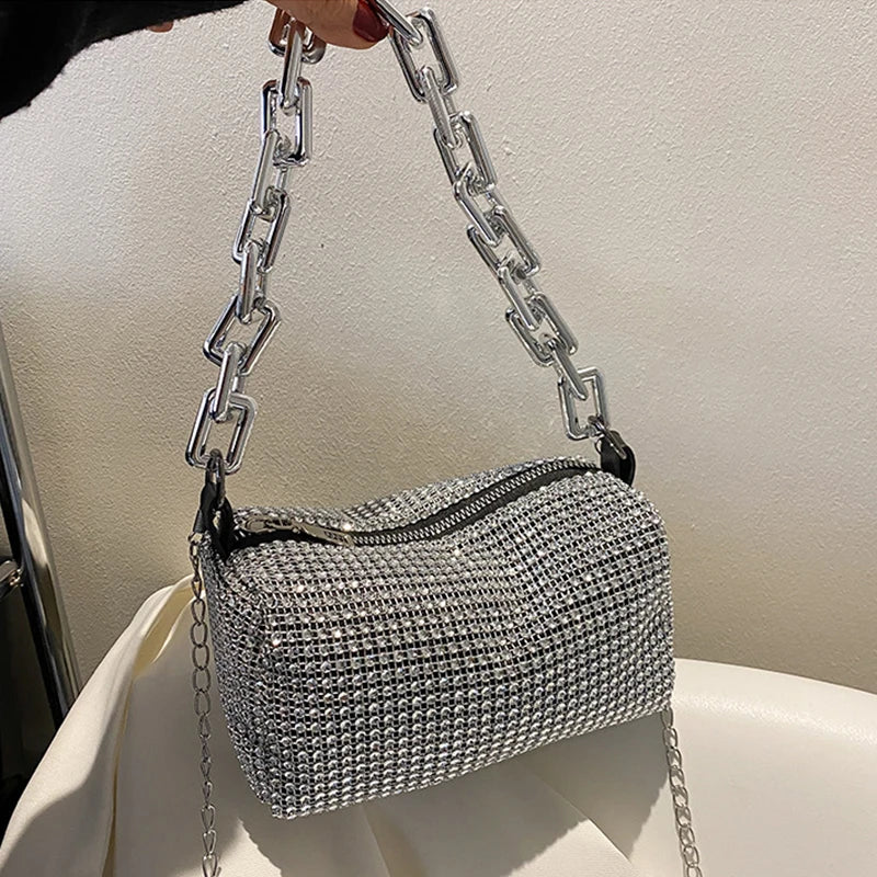 Women's bag 2024 New Rhinestones Handbags  for Women Bags Diamonds Shoulder Bag Purse Ladies Female Crossbody Bag Shining Bag